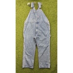 Big Smith Denim Bib Overalls Mens 48x30 Blue Workwear Carpenter Utility Rugged